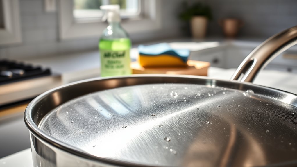 cleaning stainless steel pans