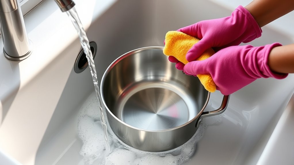 gentle soap water rinse